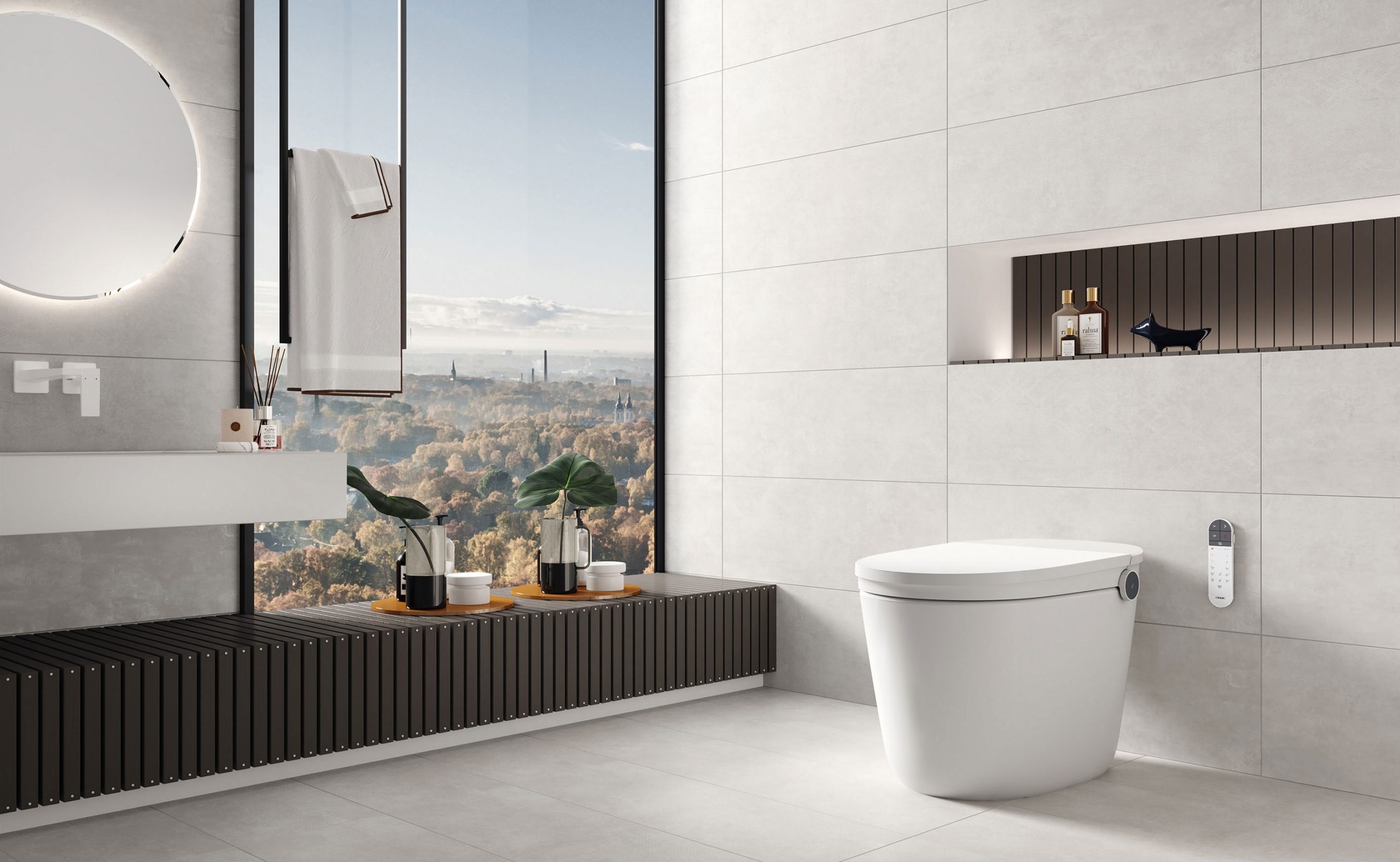 Bồn cầu thông minh kết hợp hệ thống xả tự động Hansgrohe